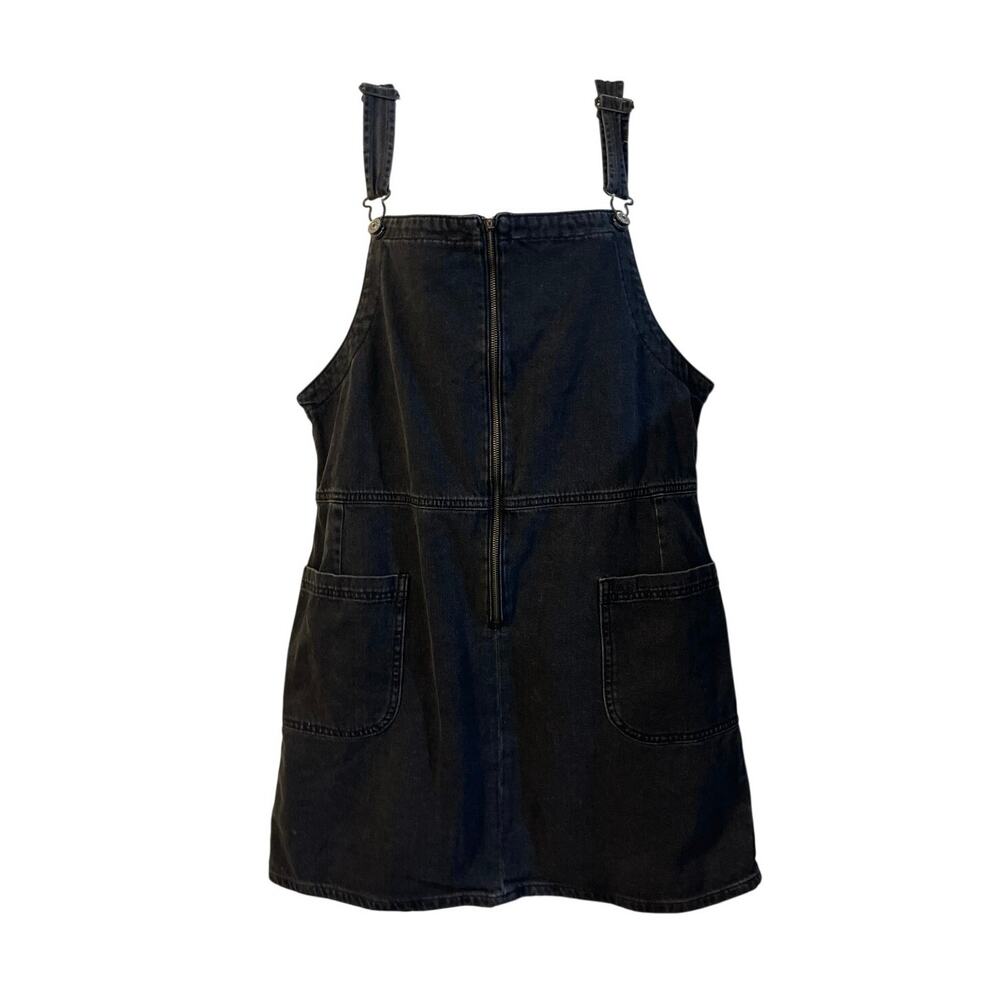 American Eagle Outfitters Zip Front Denim Overall Jumper Dress SZ L Street-Chic